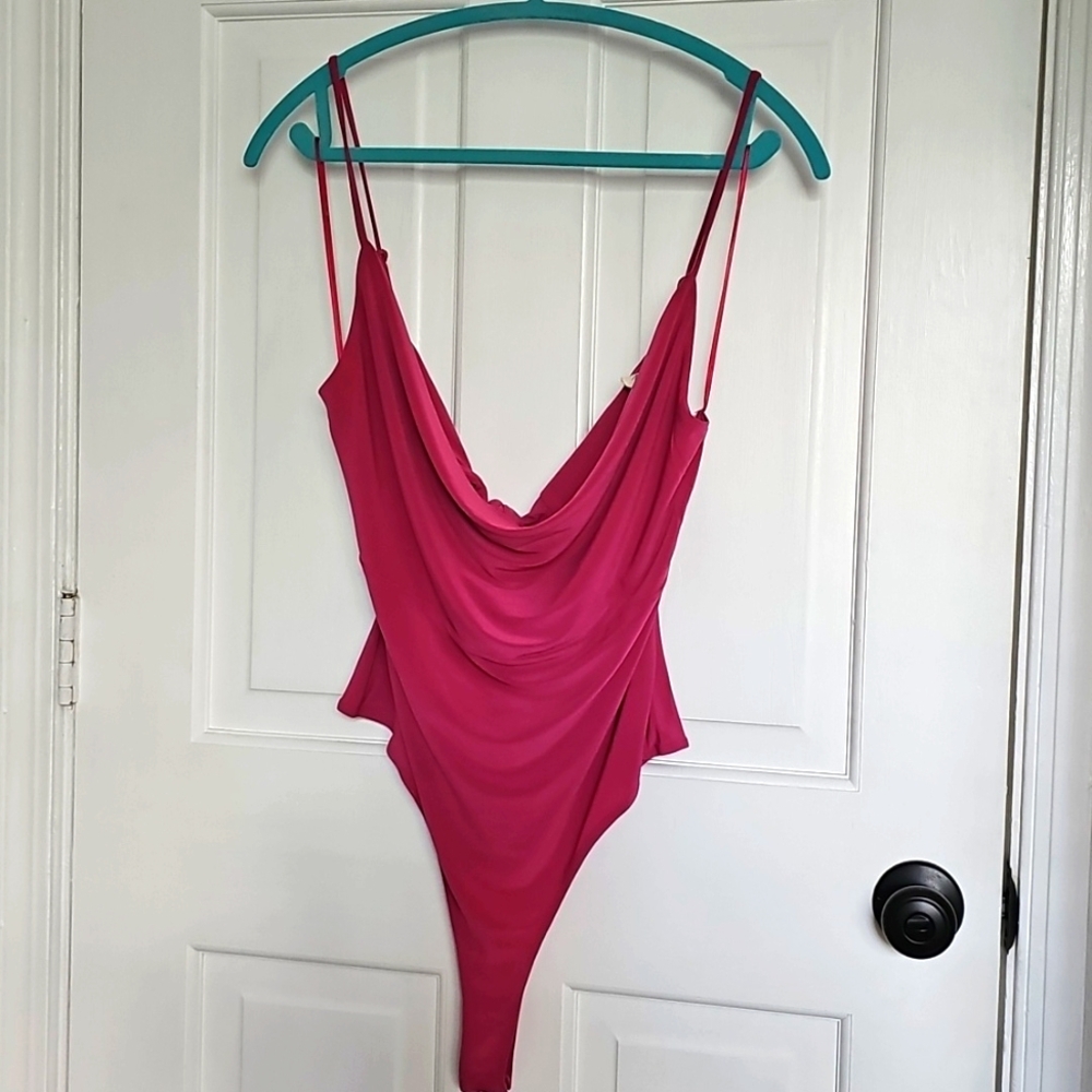 Meraki Drop Front Bodysuit with a tie in the back Size XL